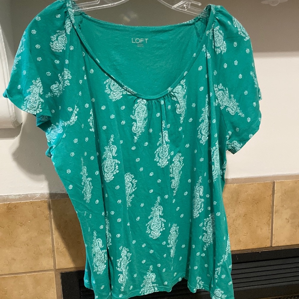 Loft Women’s Teal Dress Blouse (size L)